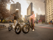 African American Couple on e-bikes